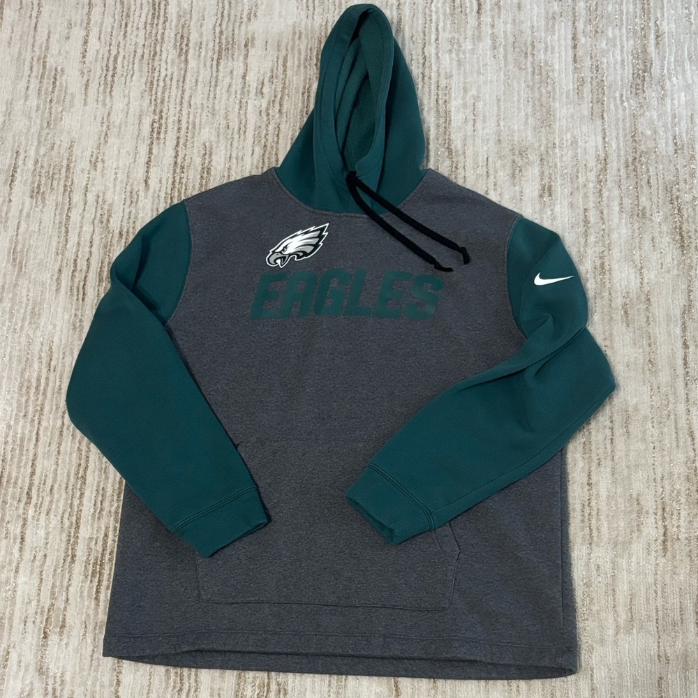 NFL Philadelphia Eagles Nike Therma-Fit Gray and Teal Hoodie Size XL Football